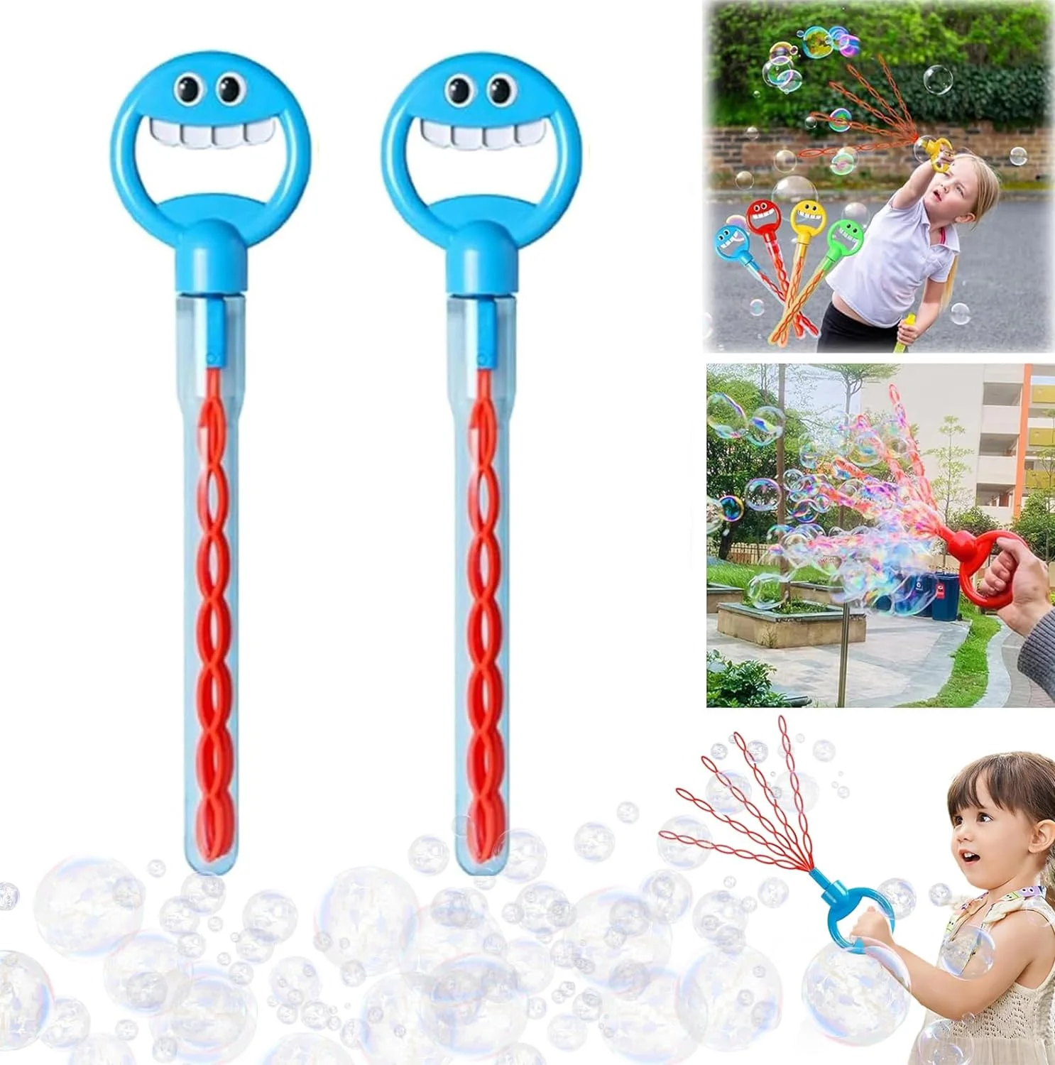 Smiling Face 32-Hole Giant Bubble Wand