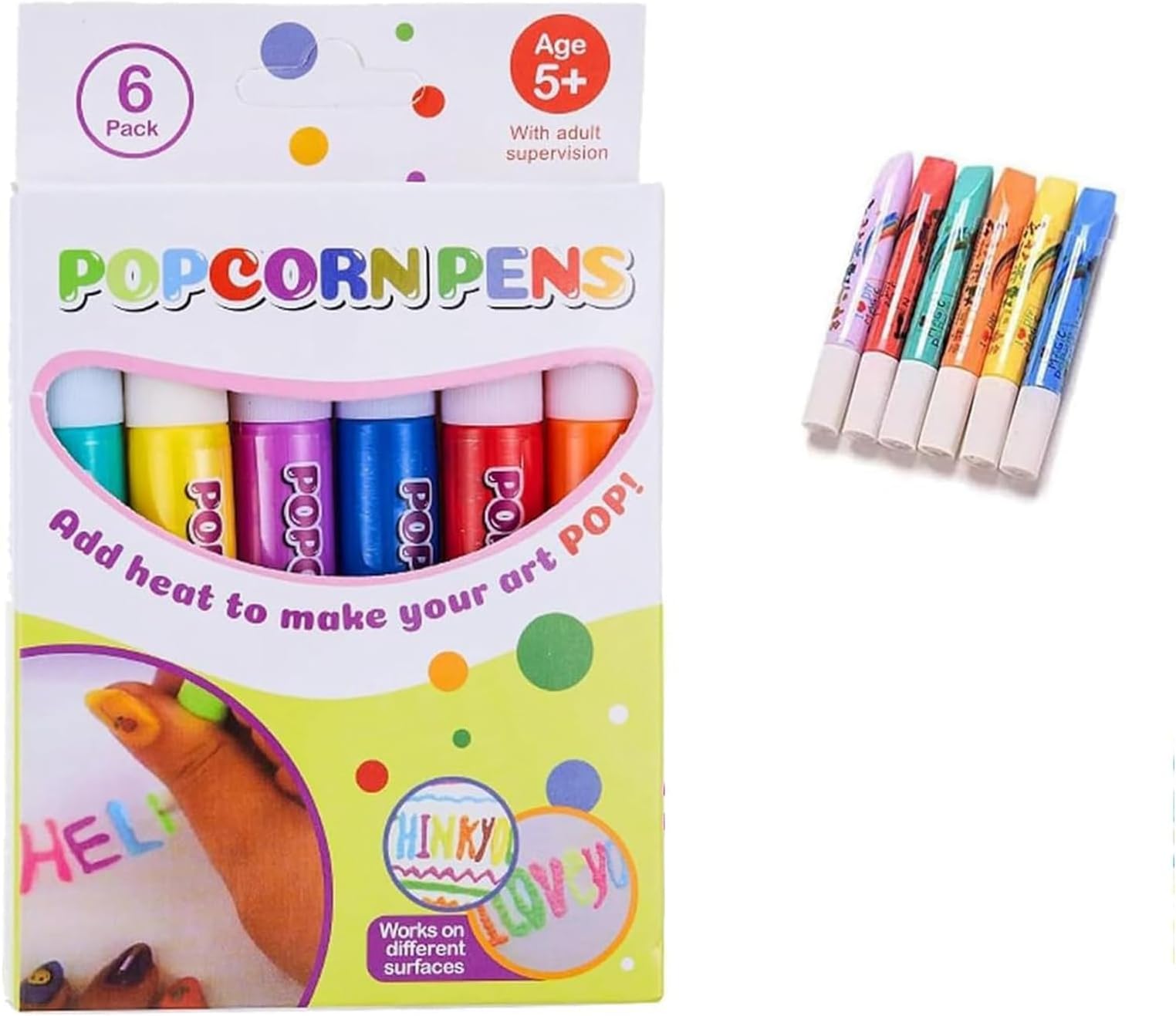 DIY 3D Popcorn & Puffy Paint Pen Set (6-Pens) - Image 4