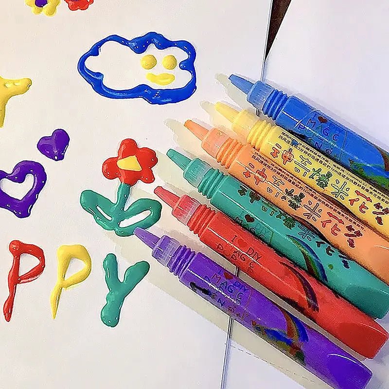 DIY 3D Popcorn & Puffy Paint Pen Set (6-Pens) - Image 5