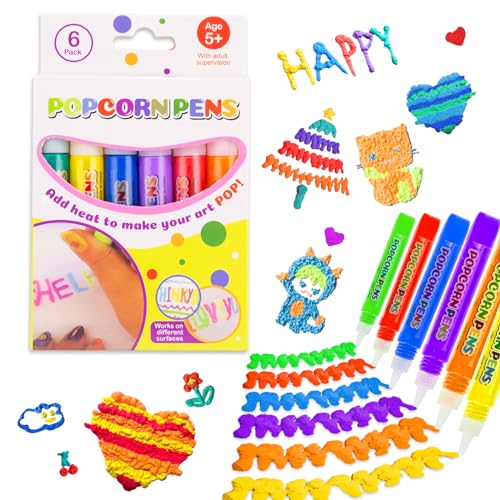 DIY 3D Popcorn & Puffy Paint Pen Set (6-Pens) - Image 3