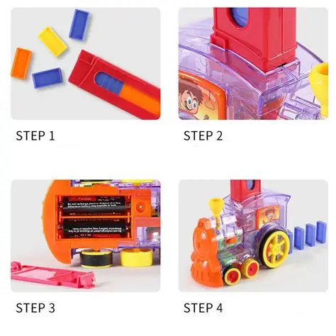 Automatic Domino Brick Laying Toy Train Set (7012W)