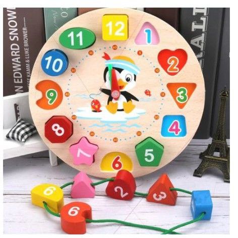 Montessori Wooden Geometry & Number Learning Clock (2025-12)
