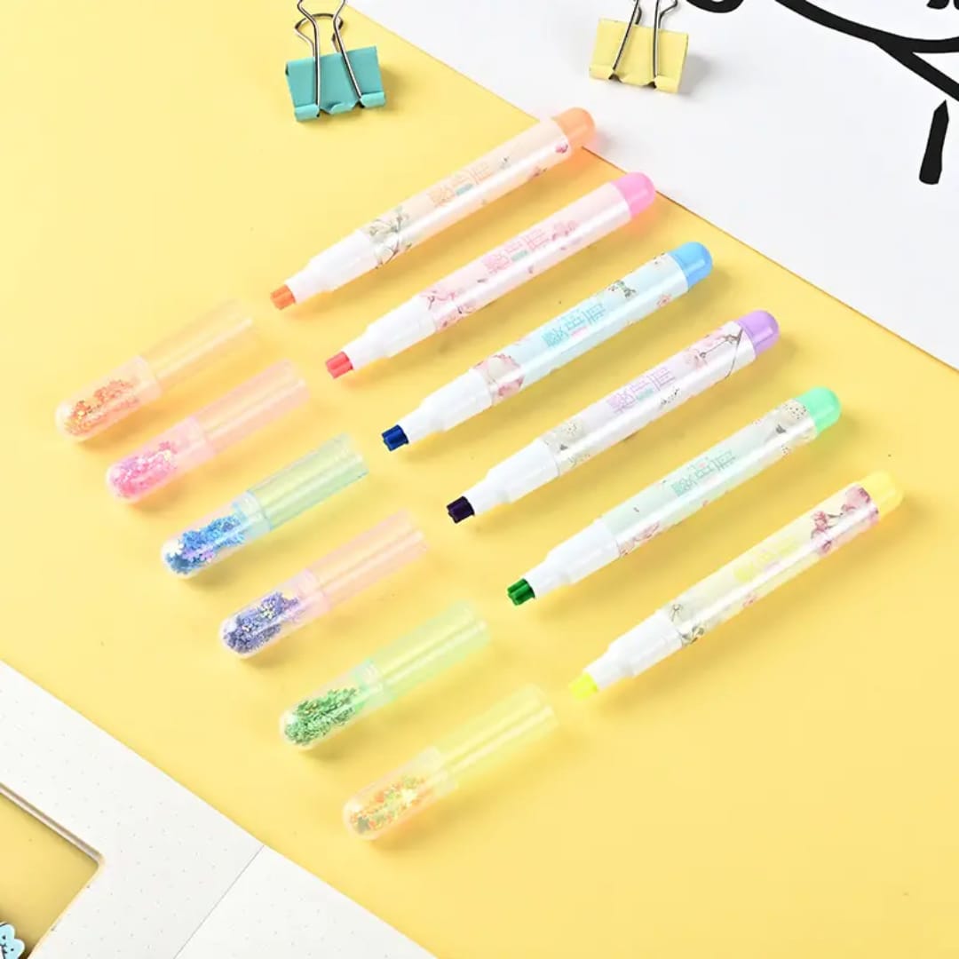 Flower shape colorful heighlighter pen