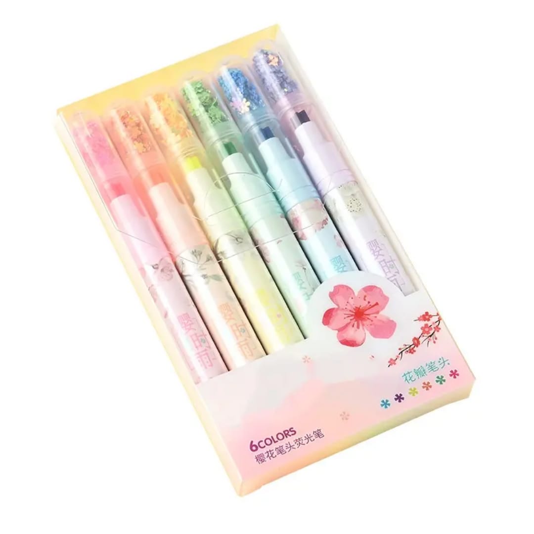 Flower shape colorful heighlighter pen