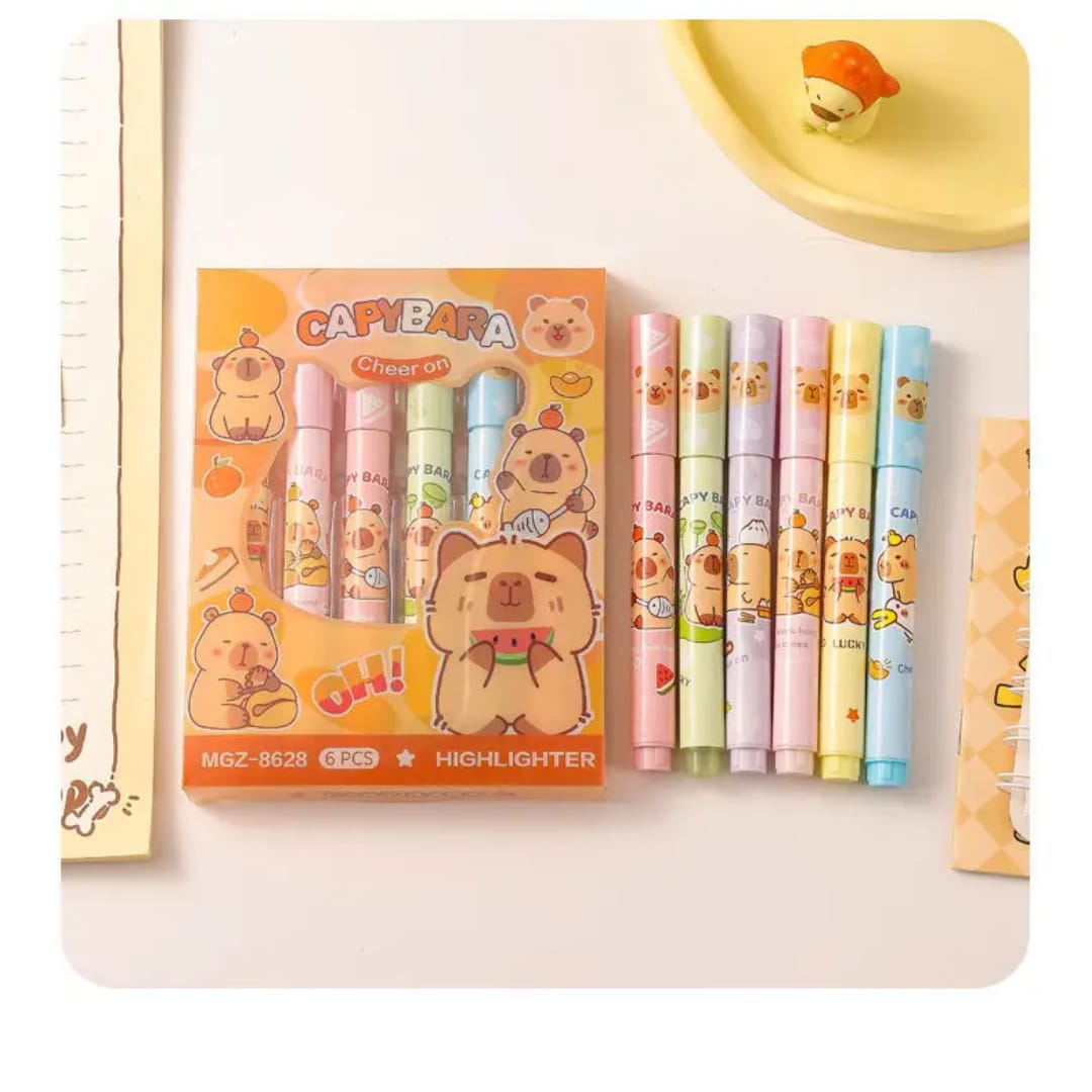 Cute capibara height highlighter pen