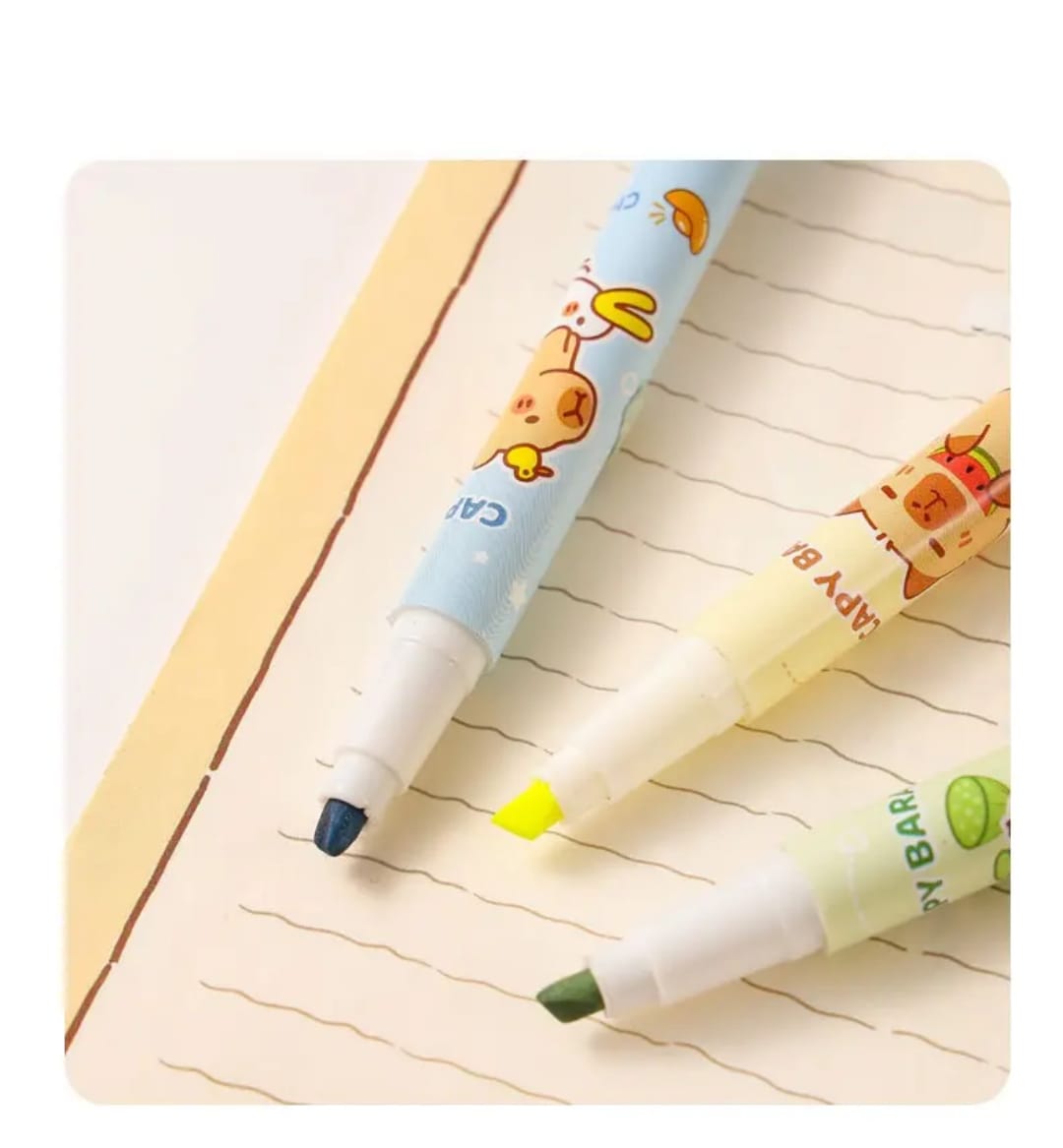 Cute capibara height highlighter pen