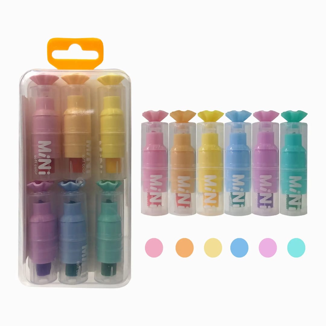 6Pcs Sugar Candy Color Highlighter Pen - Image 3