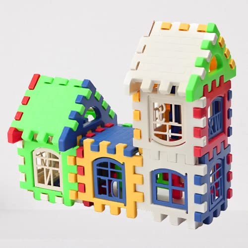 Multi-Color Interlocking House Building Blocks Playset - Image 6