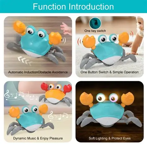 Interactive Walking Induction Crab Toy with Music and Lights