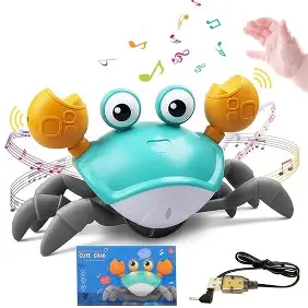 Interactive Walking Induction Crab Toy with Music and Lights