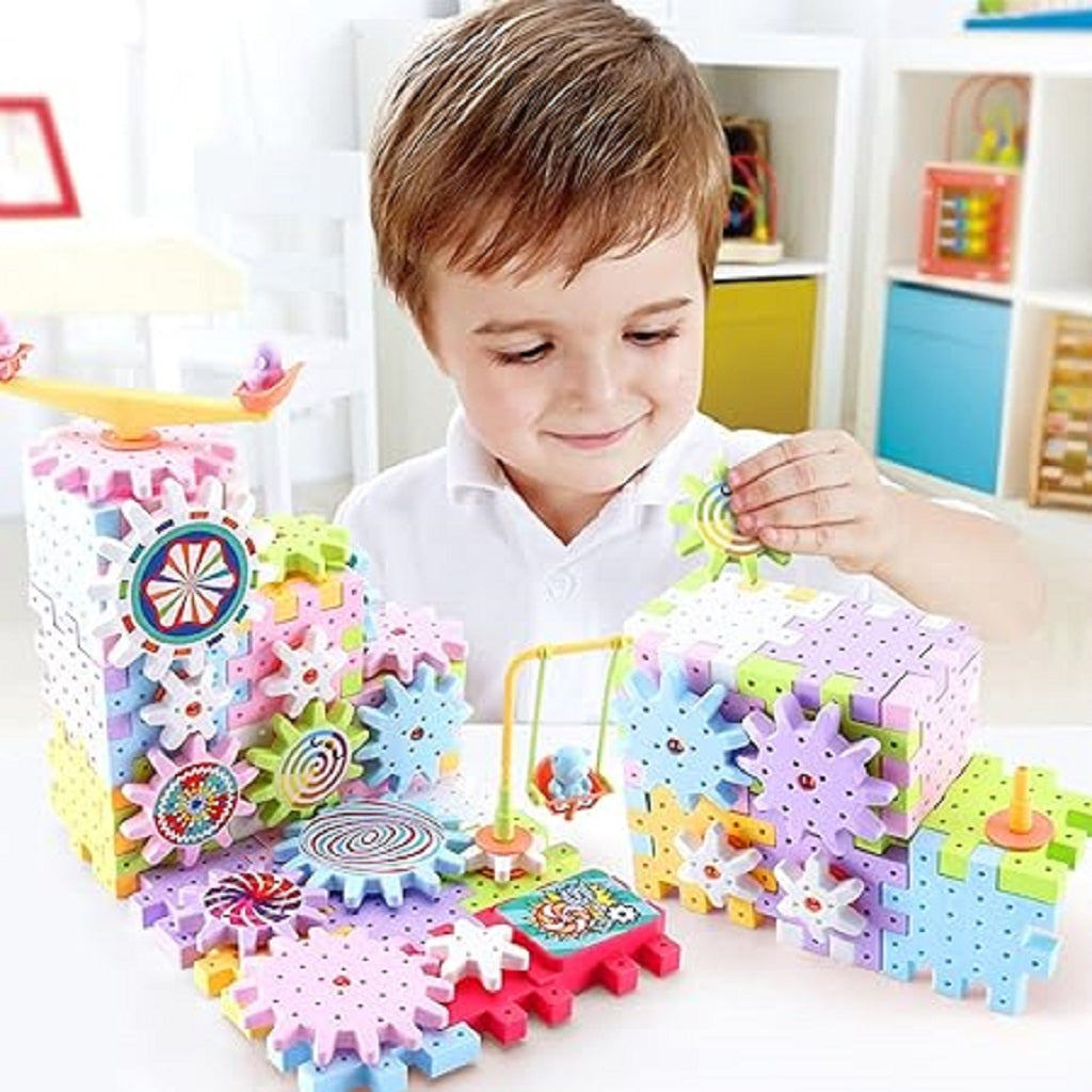 Interactive Rotating Electric Gear Building Block