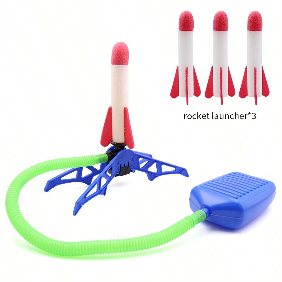 High-Flying Air-Powered Foam Rocket Launcher Playset - Image 5