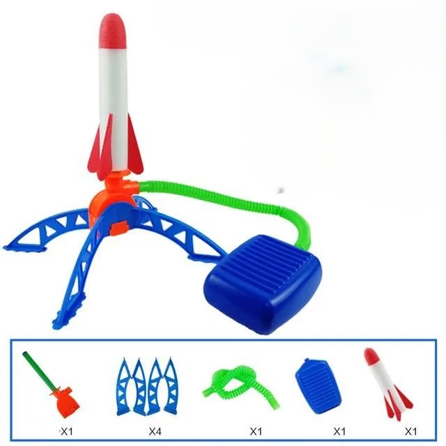 High-Flying Air-Powered Foam Rocket Launcher Playset - Image 2