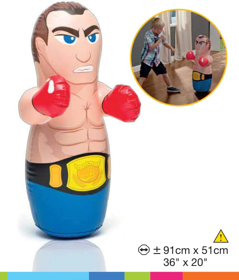 Intex Inflatable 3D Bop Bag – Boxing Boy Wrestling Buddy
