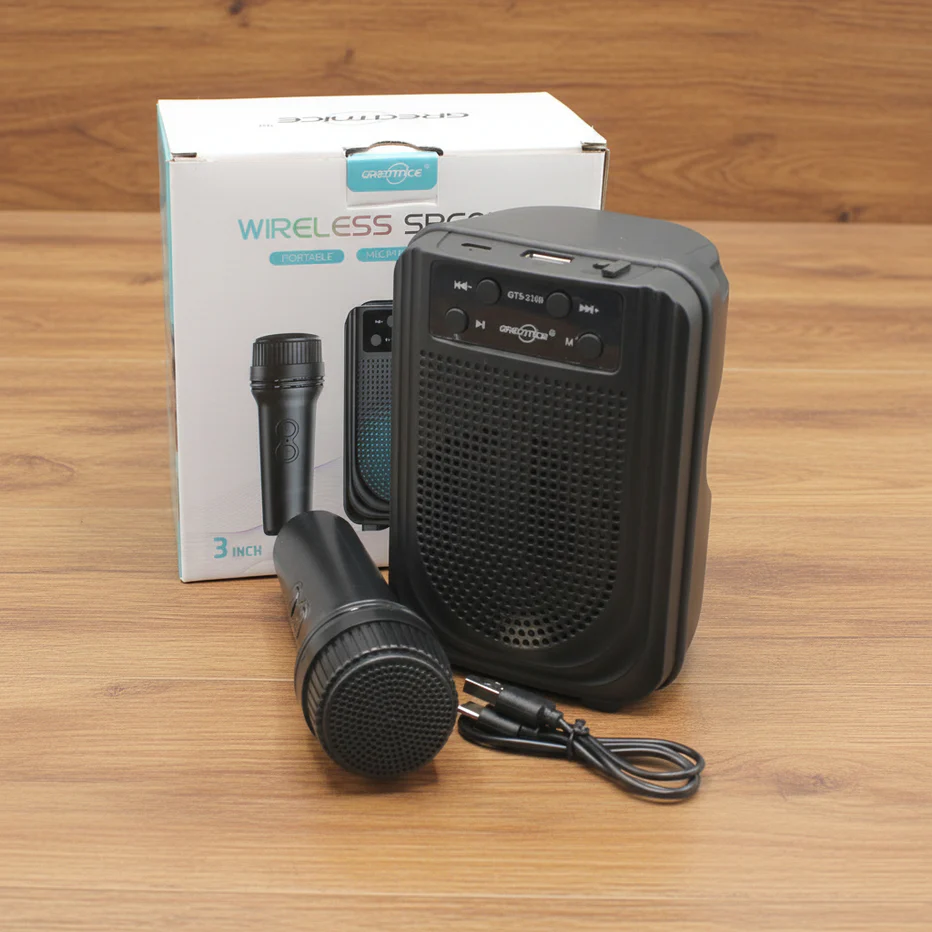 Portable Wireless Speaker with Microphone GTS-2158 - Image 3