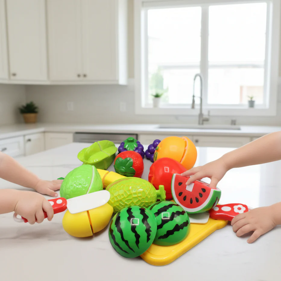Food Cutting Vegetables and Fruits Set for Kids(13-Piece) - Image 3