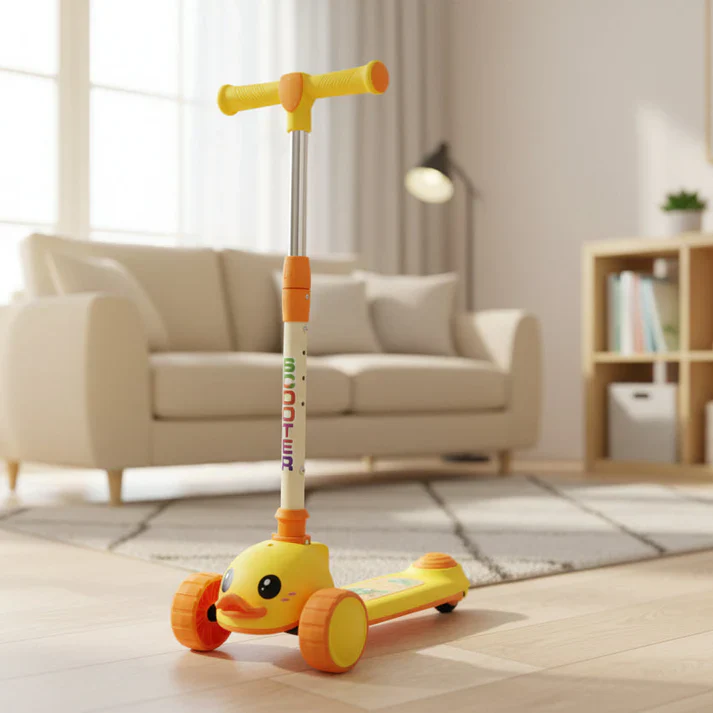 Whimsical Duck-Shape 3-Wheel Kick Scooter for Kids