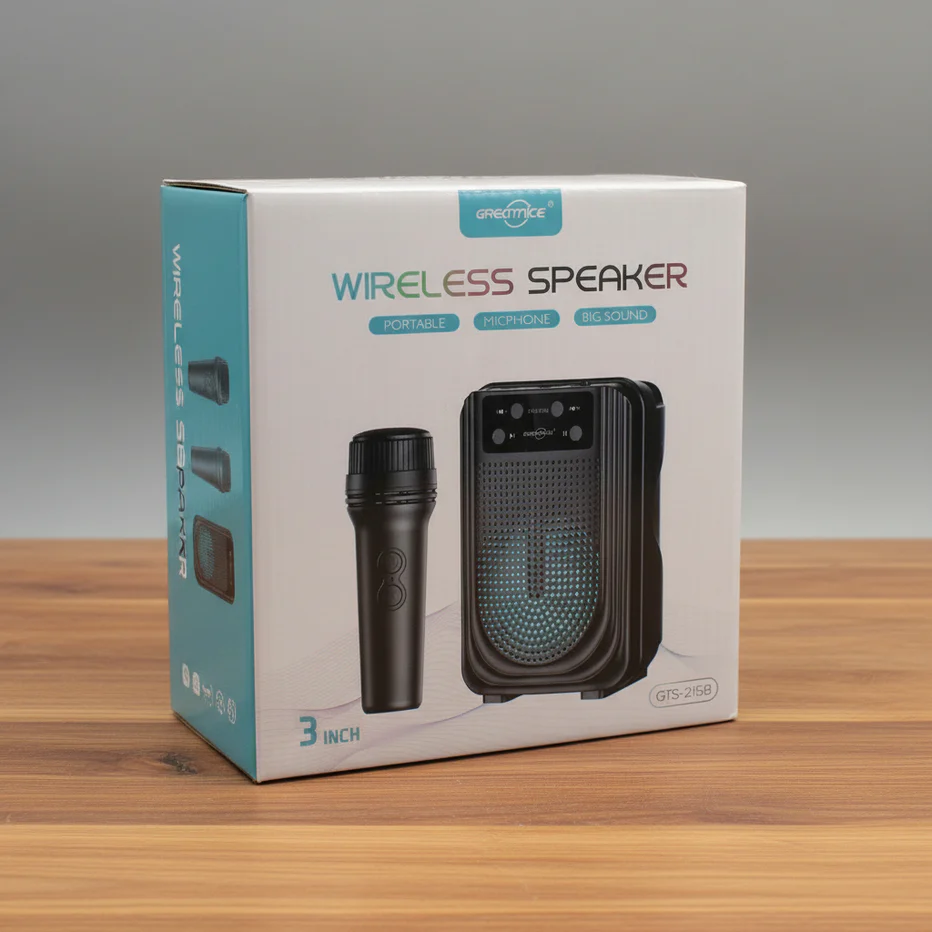 Portable Wireless Speaker with Microphone GTS-2158 - Image 2