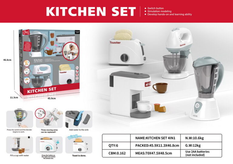 Pretend Play 4-in-1 Kitchen Set