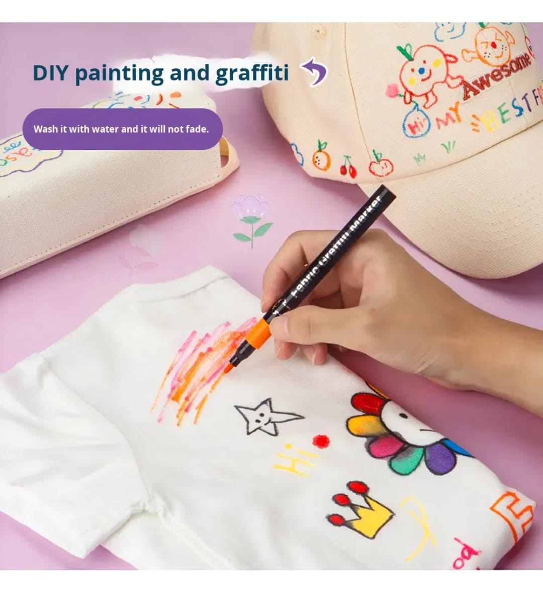 Washable Fabric Art Markers Set