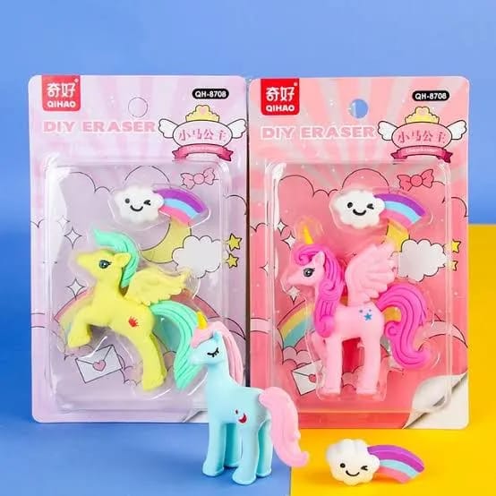 Collectible Unicorn Fantasy Eraser Set
