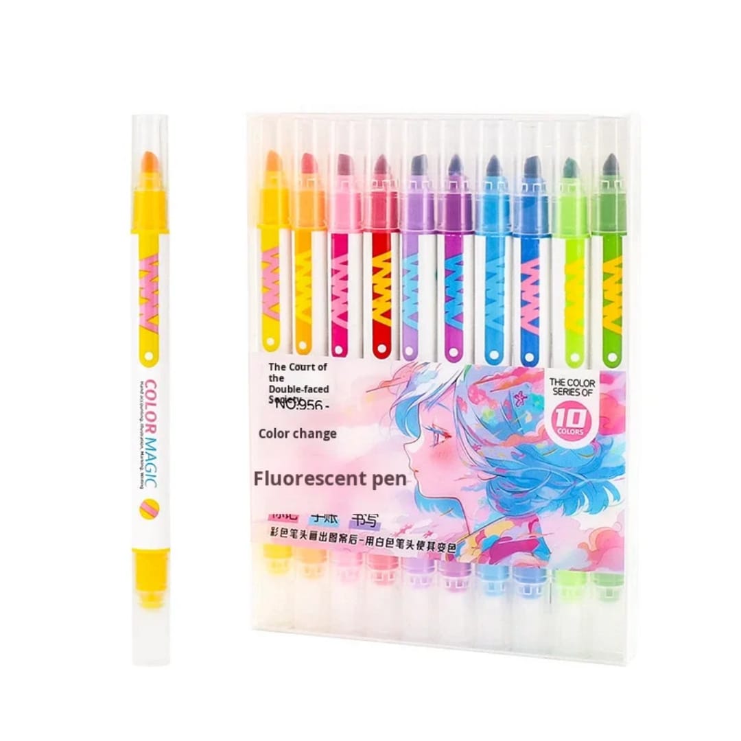 Color Changing Fluorescent Marker Pen Set