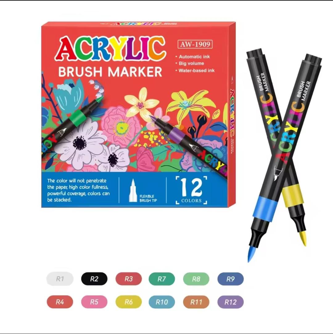Premium Acrylic Brush Marker Pens Set