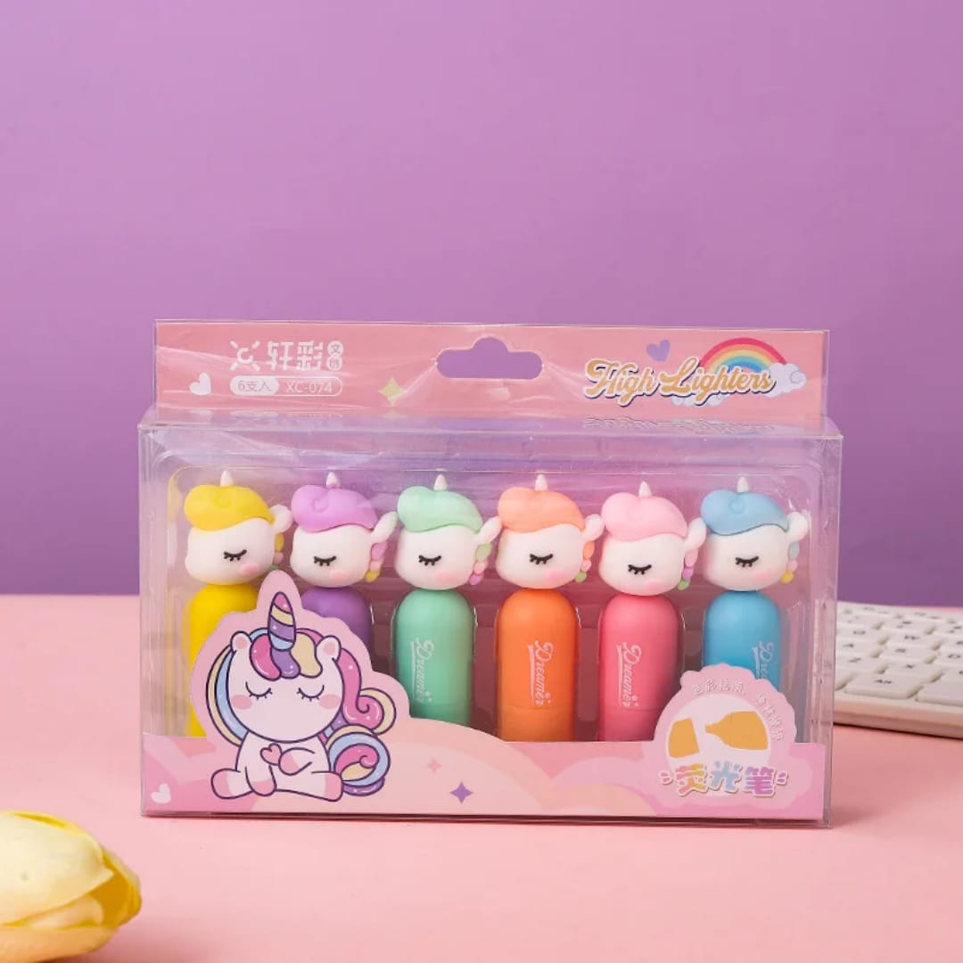 Cute Mini Unicorn Pastel Highlighters - Image 3