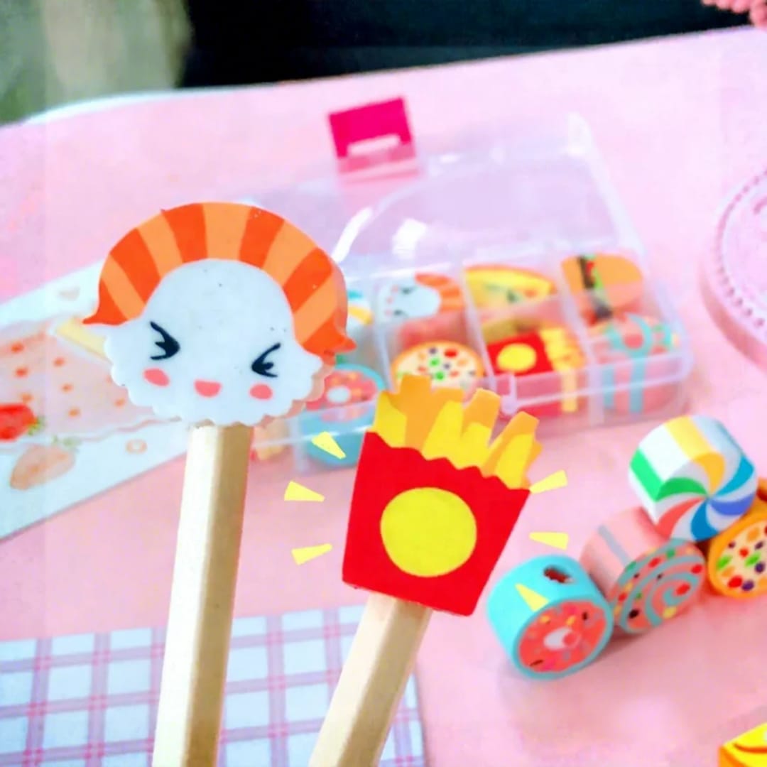 Fast Food Novelty Pencil Topper Erasers