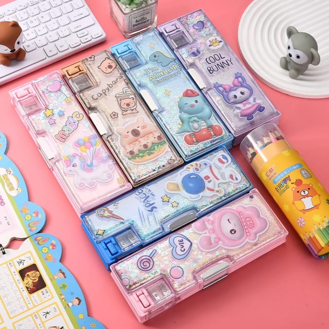 Multifunctional Glitter Quickstand Pencil Case - Image 4