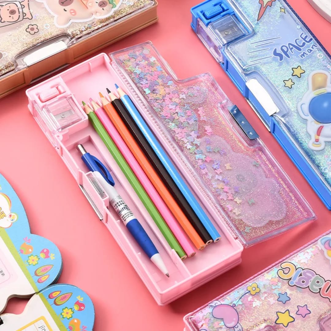 Multifunctional Glitter Quickstand Pencil Case