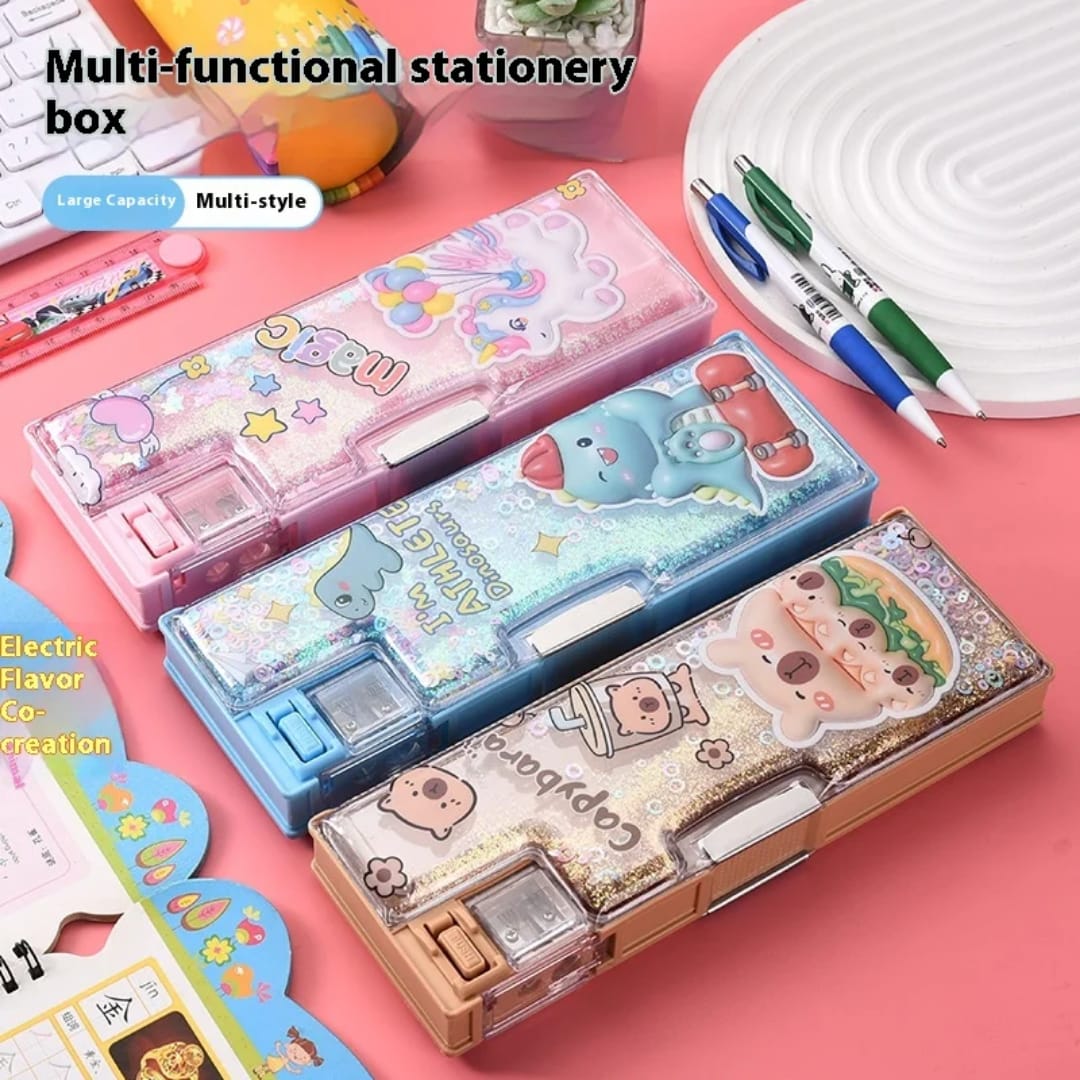 Multifunctional Glitter Quickstand Pencil Case