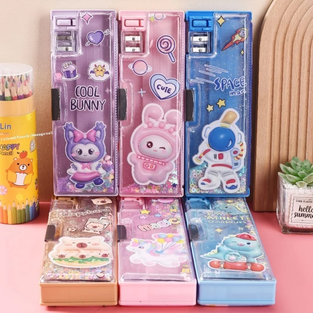 Multifunctional Glitter Quickstand Pencil Case - Image 2