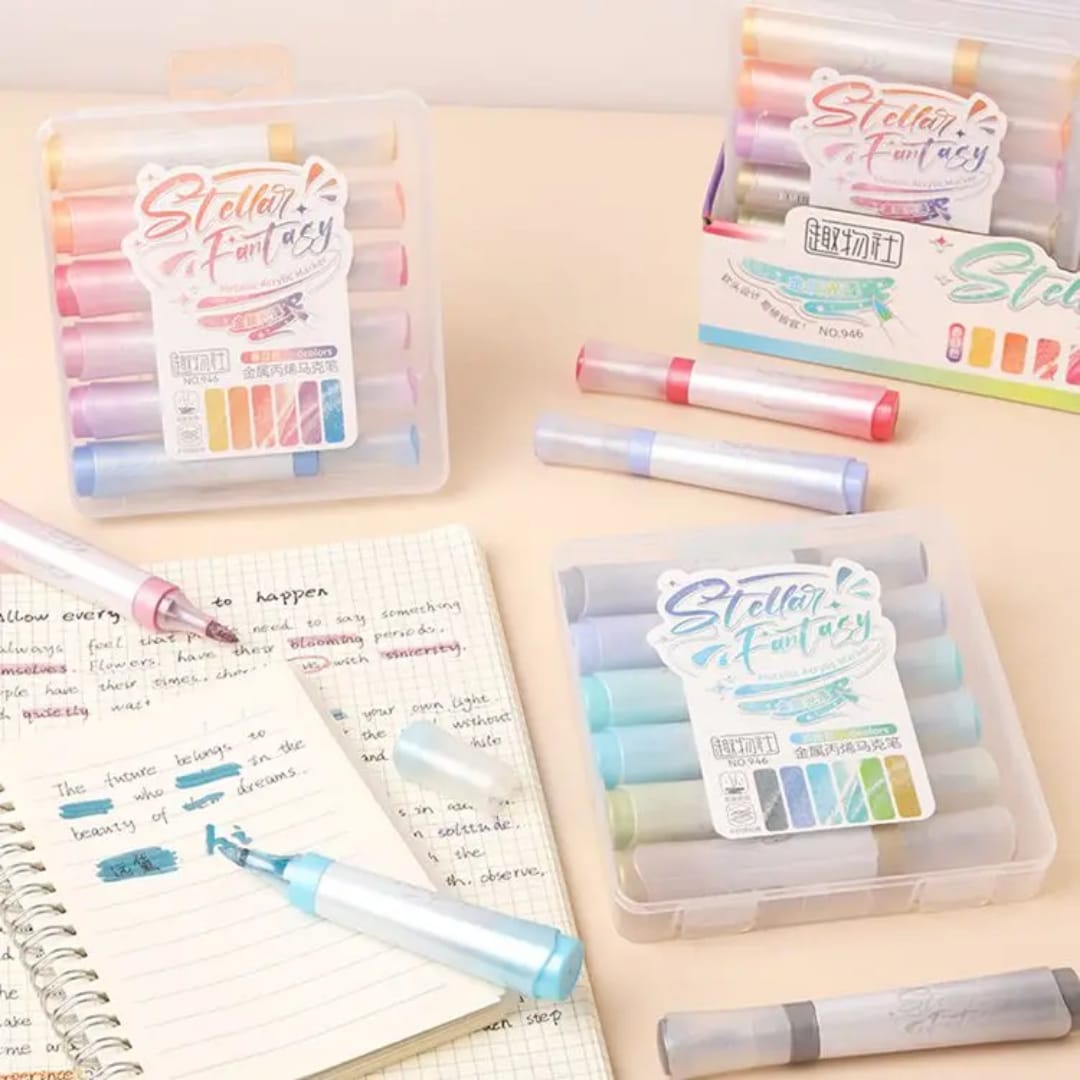 Multi-Purpose Metallic Craft Marker Pens Set