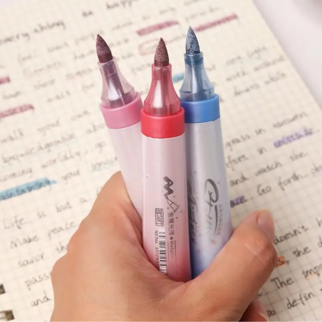 Multi-Purpose Metallic Craft Marker Pens Set - Image 3