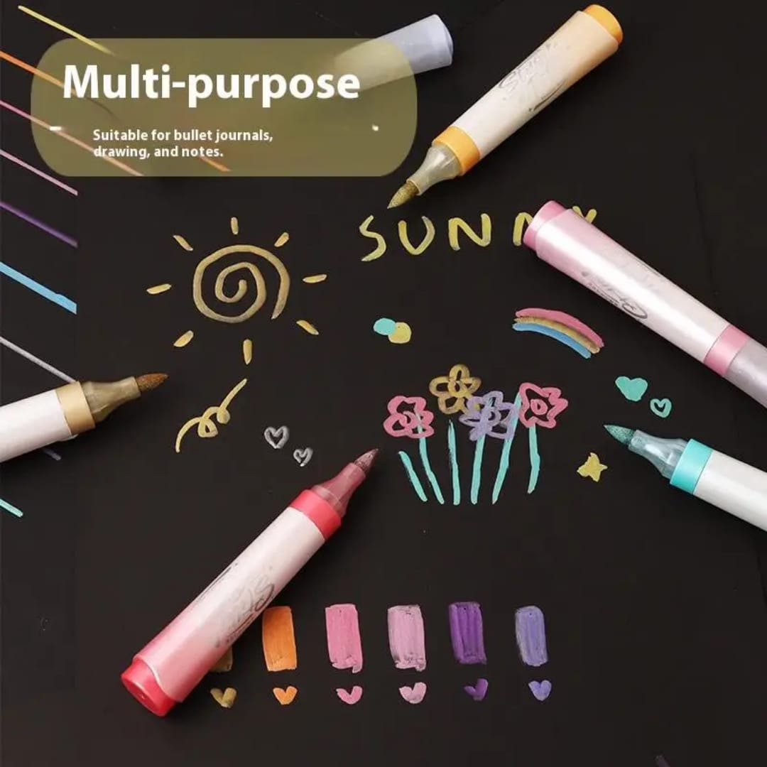 Multi-Purpose Metallic Craft Marker Pens Set - Image 5