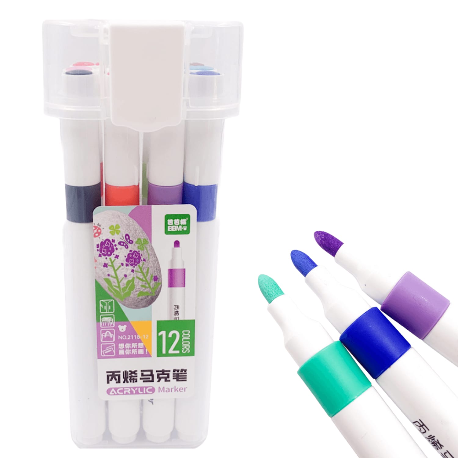 Portable Rock Painting Acrylic Marker Set(12pcs)