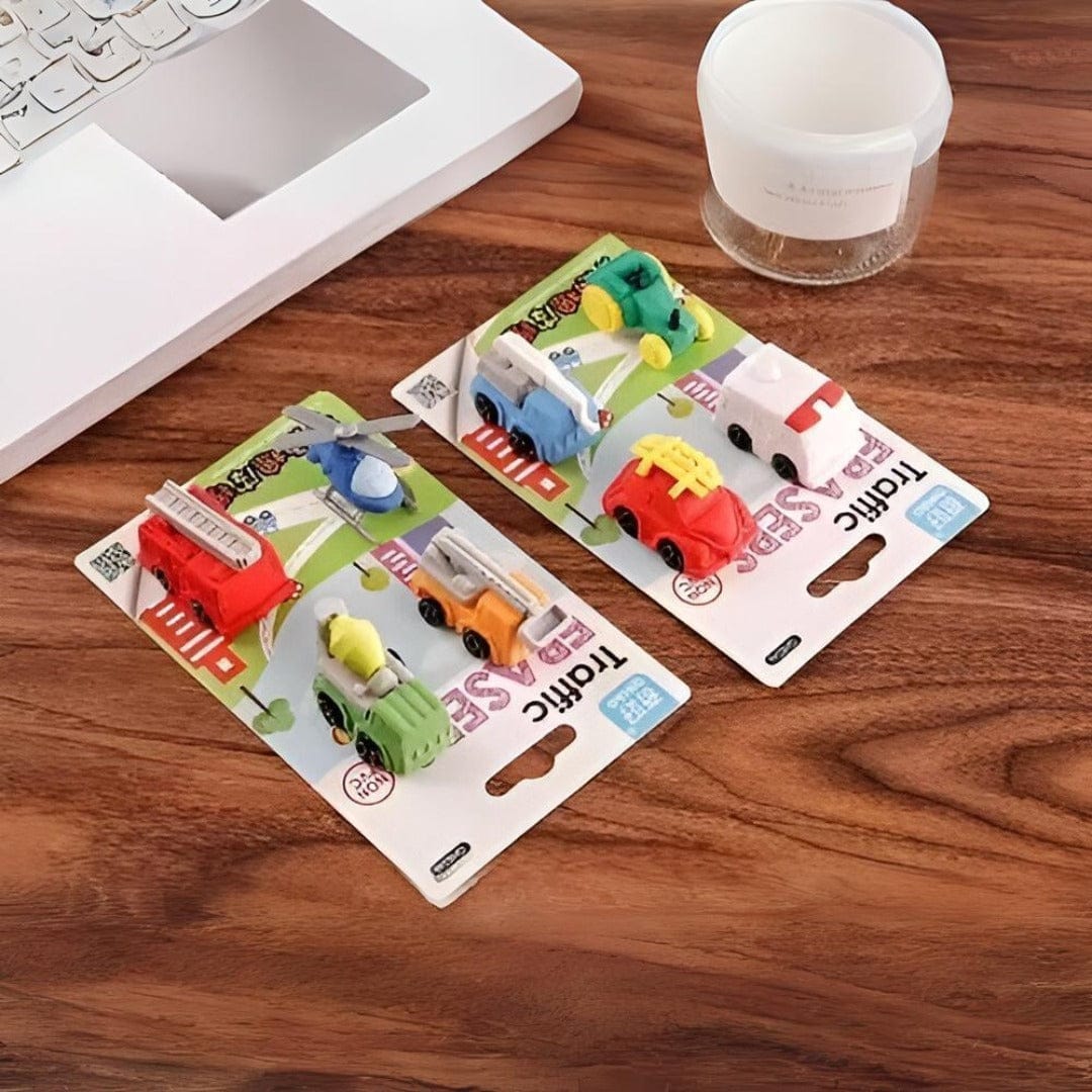 Traffic Series DIY Novelty Puzzle Erasers Set