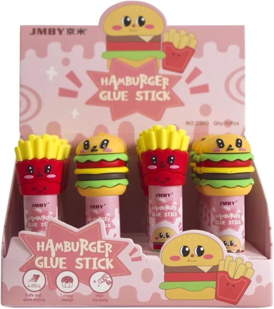 JMBY Fast Food Hamburger and Fries Novelty Glue Stick Set