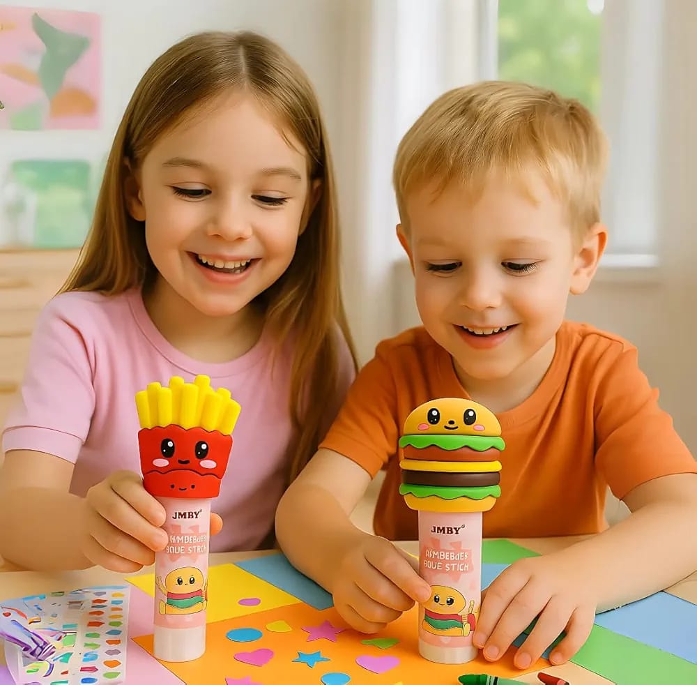 JMBY Fast Food Hamburger and Fries Novelty Glue Stick Set