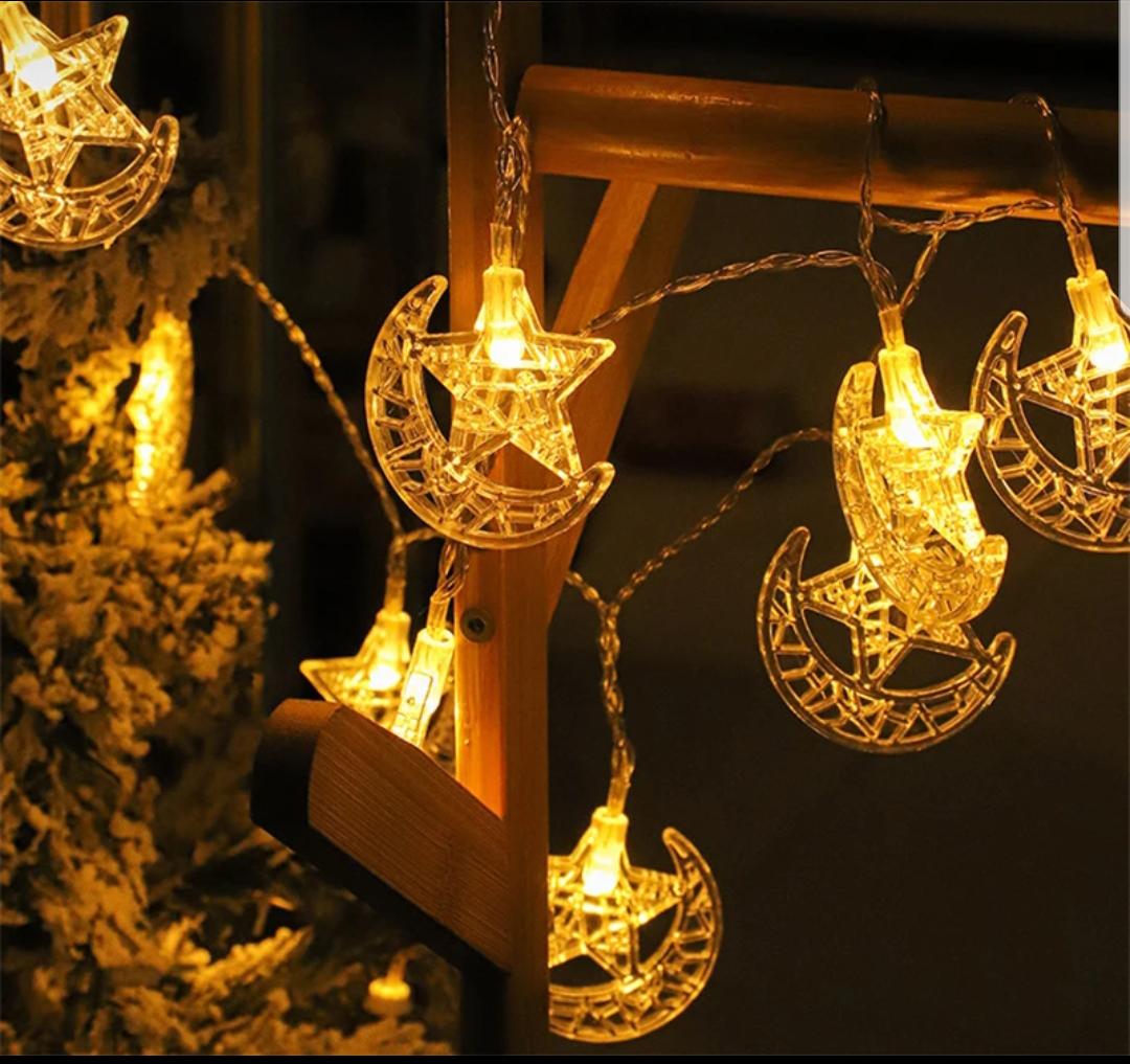 Celestial Moon and Star LED Fairy String Lights