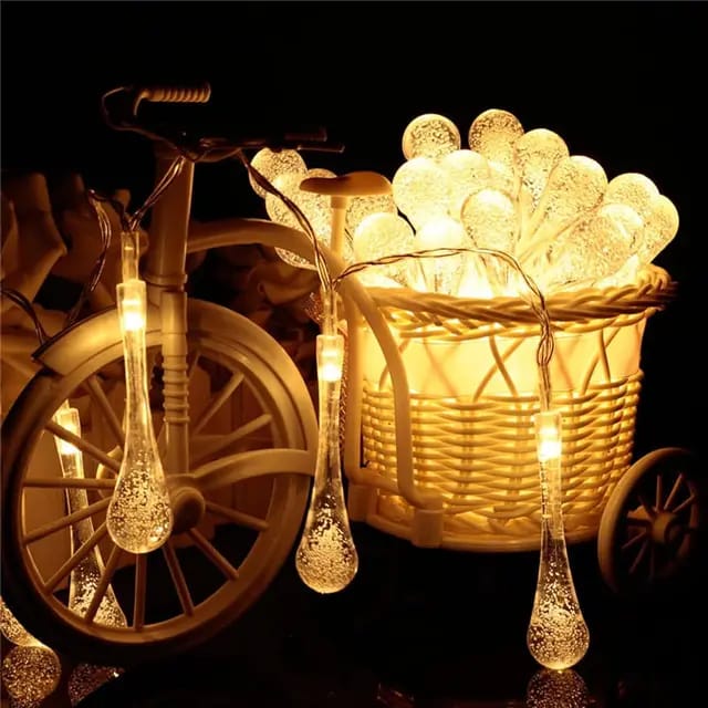 Crystal Water Drop LED Fairy String Lights