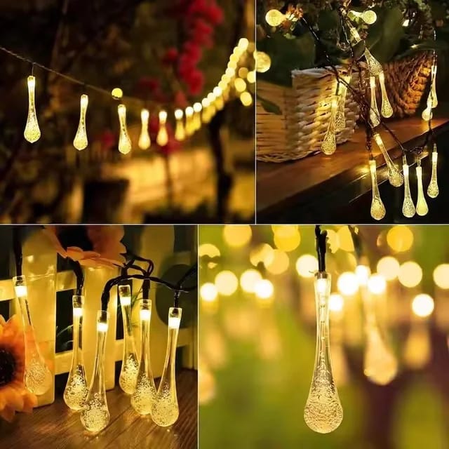 Crystal Water Drop LED Fairy String Lights