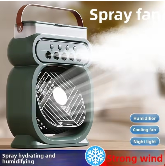 Portable Desktop Misting Fan with Colorful Night Light