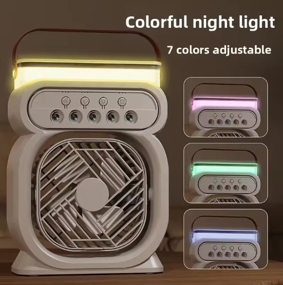 Portable Desktop Misting Fan with Colorful Night Light