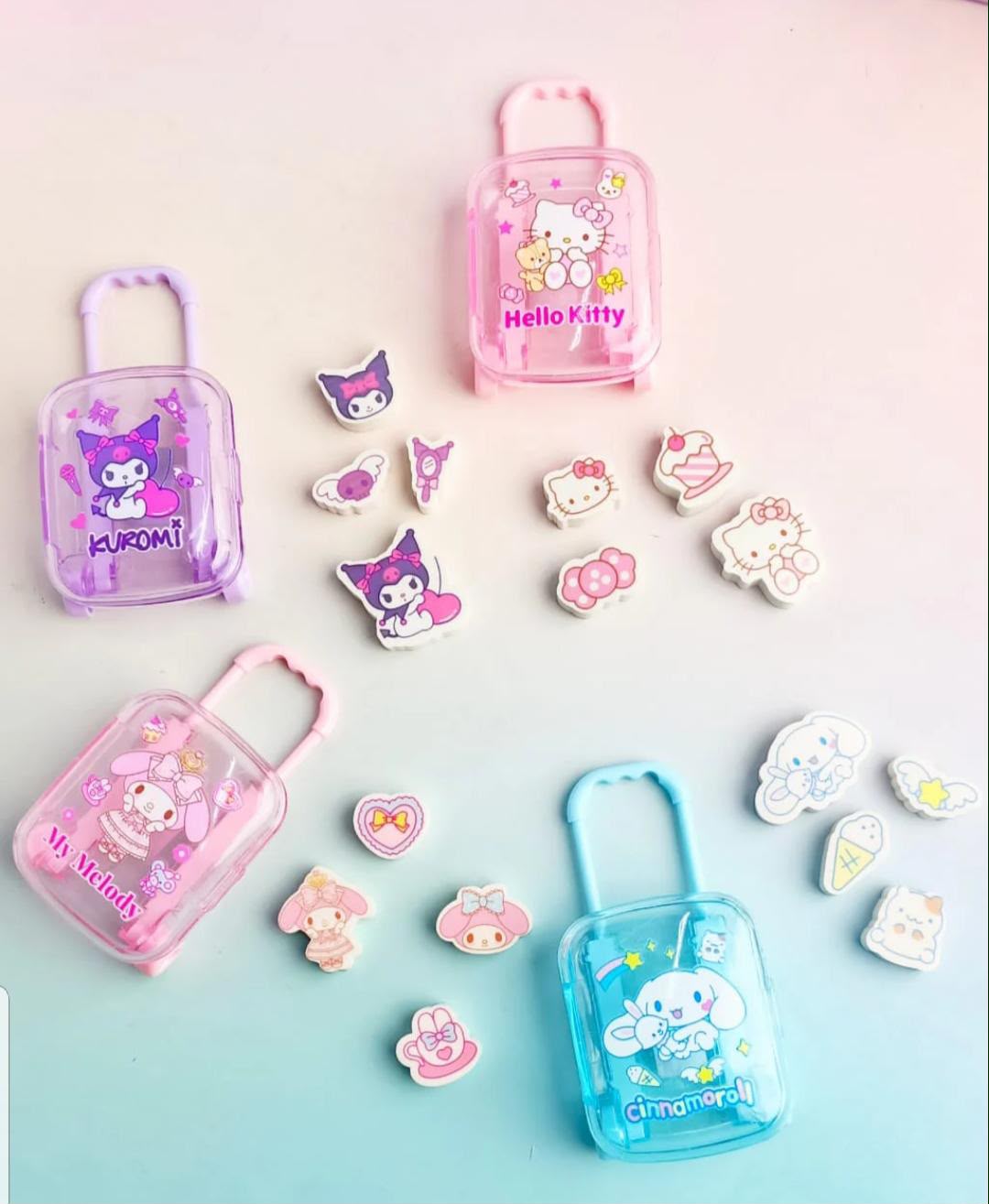 Sanrio Character Mini Suitcase Eraser Set