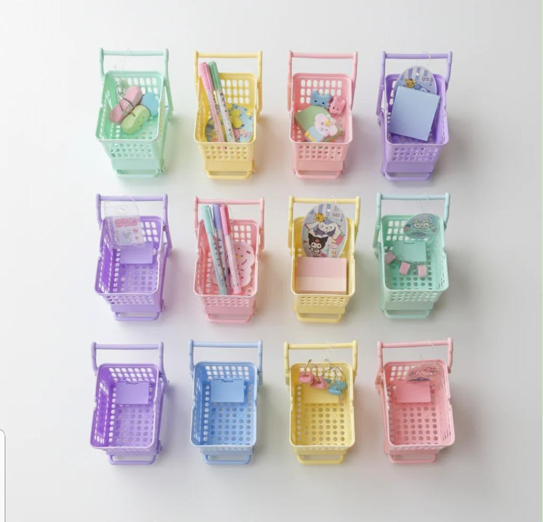 Miniature Pastel Shopping Cart Organizer