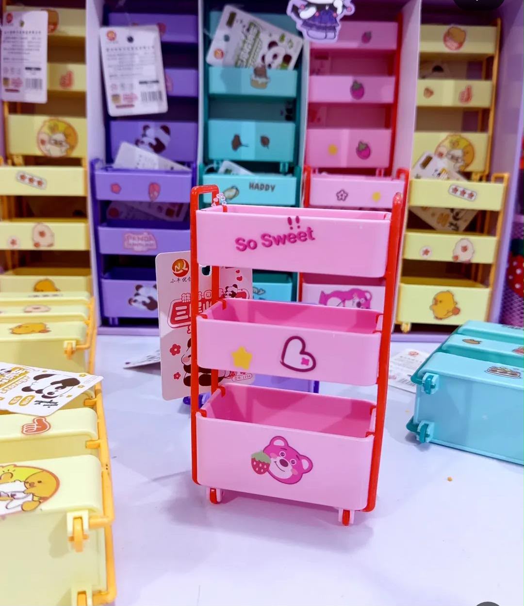 Miniature Rolling Storage Cart Playset