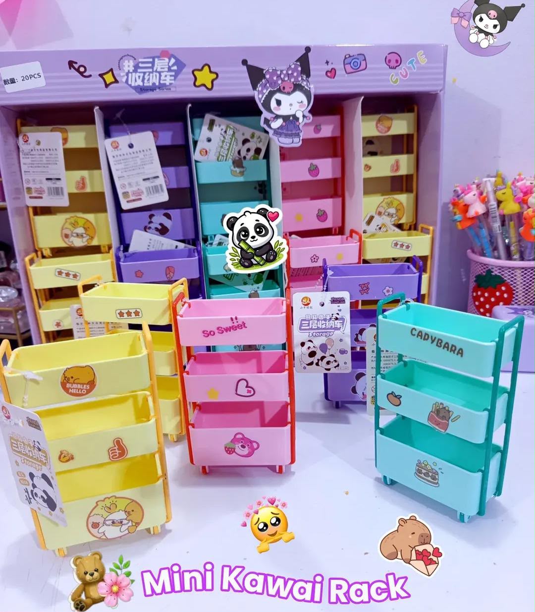 Miniature Rolling Storage Cart Playset - Image 3