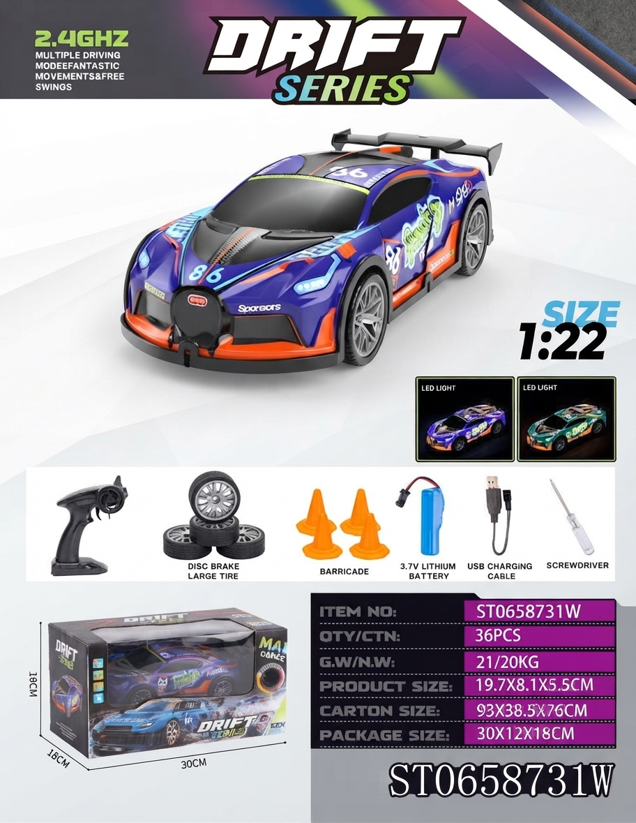Drift Series 1:22 Scale 2.4GHz RC Racing Car
